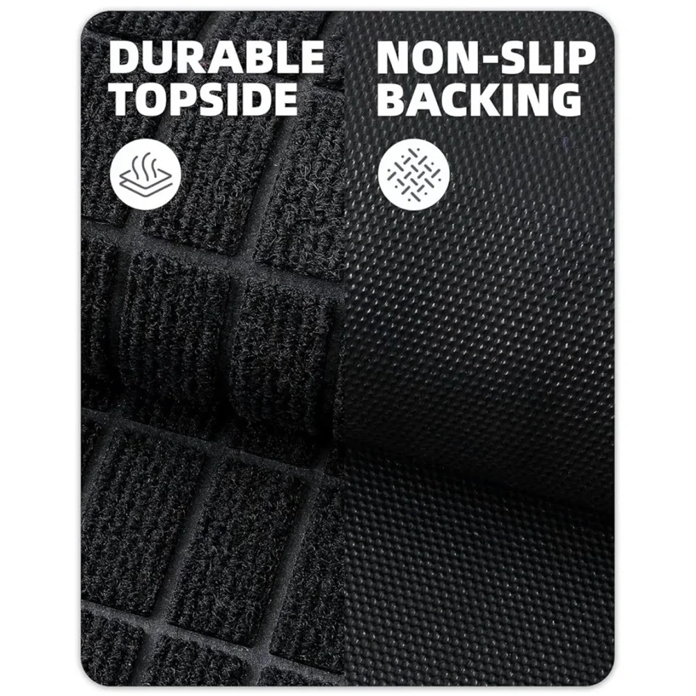 Black Outdoor Entrance Mat - Durable Home Accent